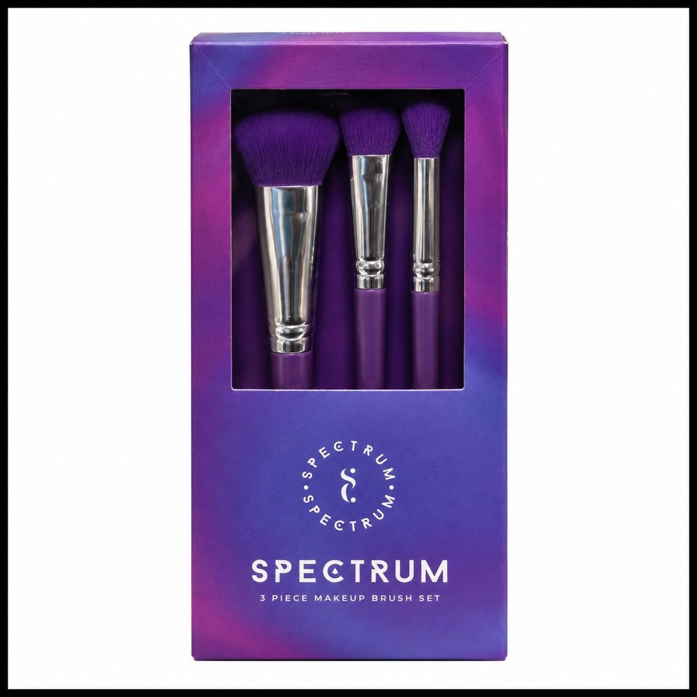 Spectrum Collections 3 Piece Makeup Brush Set Purple B32 A76 A75 New